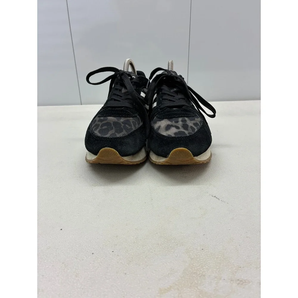 Tretorn Rawlins Women Leopard Print Suede Low Top Sneakers Black Brown